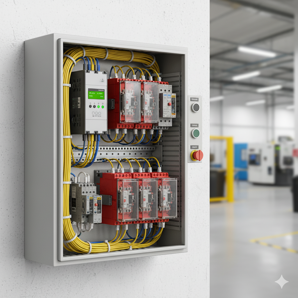 Safety relay and emergency stop